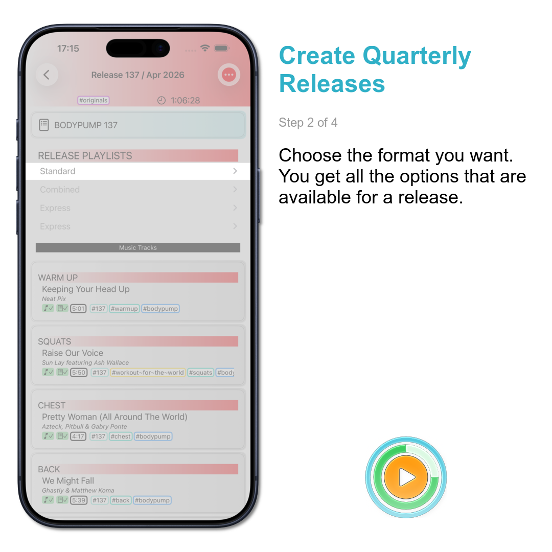 Create Quarterly Releases: Choose the format you want.  You get all the options that are available for a release.